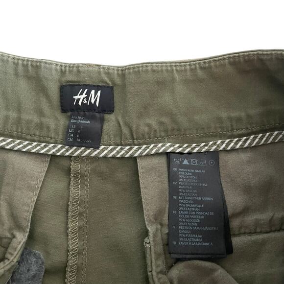H&M Olive Green Mini Denim Shorts - Picture 7 of 7